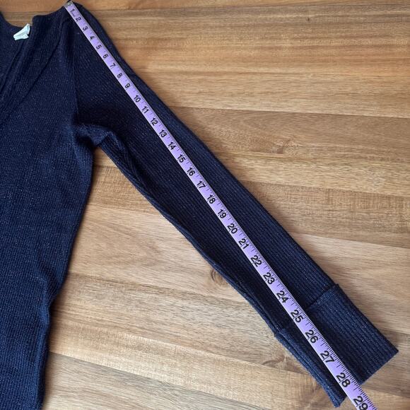 Free People We The Free Ribbed Sparkly Cardigan Duster Lightweight Long Sweater - Picture 14 of 14